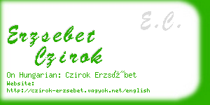 erzsebet czirok business card